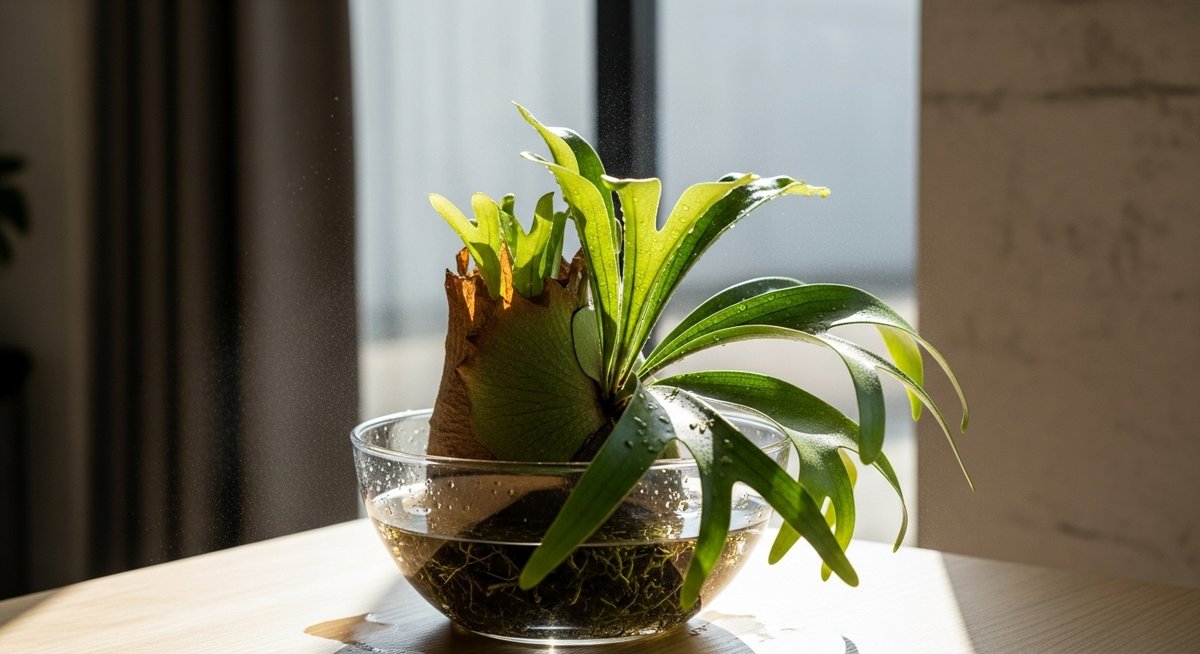 コウモリラン 水切れサイン