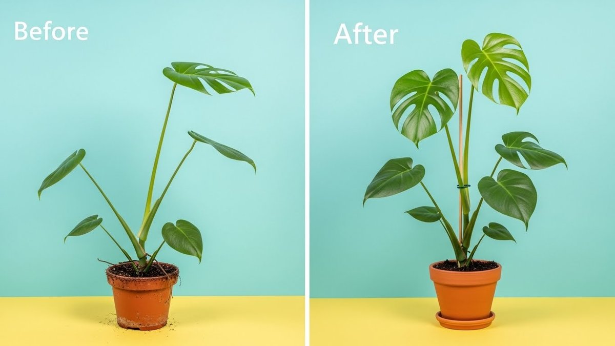 モンステラ まっすぐにしたい