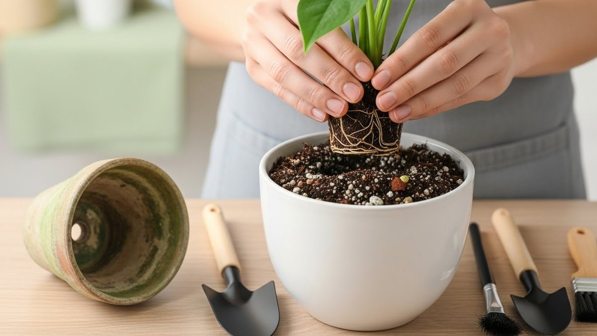 観葉植物 土 白いふわふわ