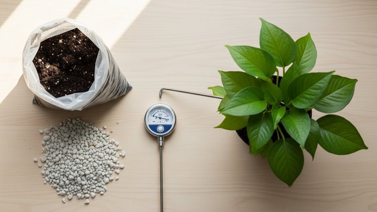 観葉植物 土 白いふわふわ