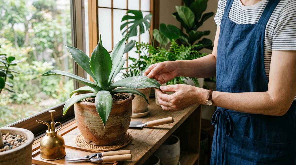 アガベ 葉が白くなる