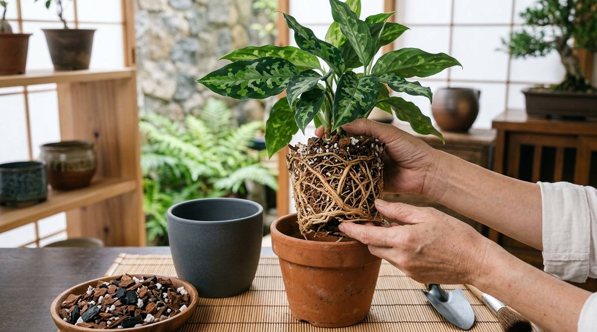 アグラオネマピクタムの植え替えの時期と失敗しにくい鉢や用土の選び方