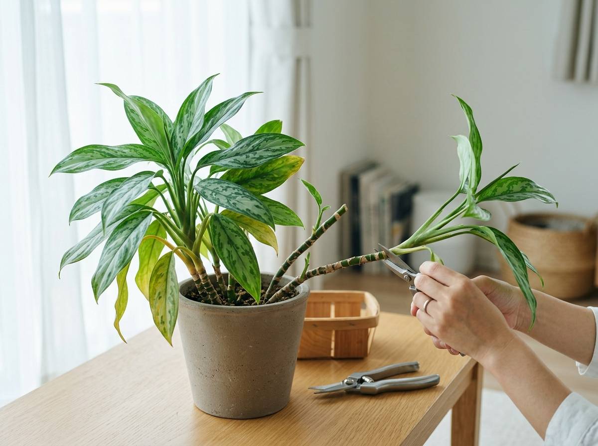 アグラオネマ剪定のやり方はどこを切る？時期と切り戻し後の管理まで