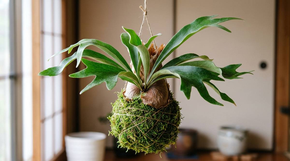 コウモリラン 苔玉の作り方