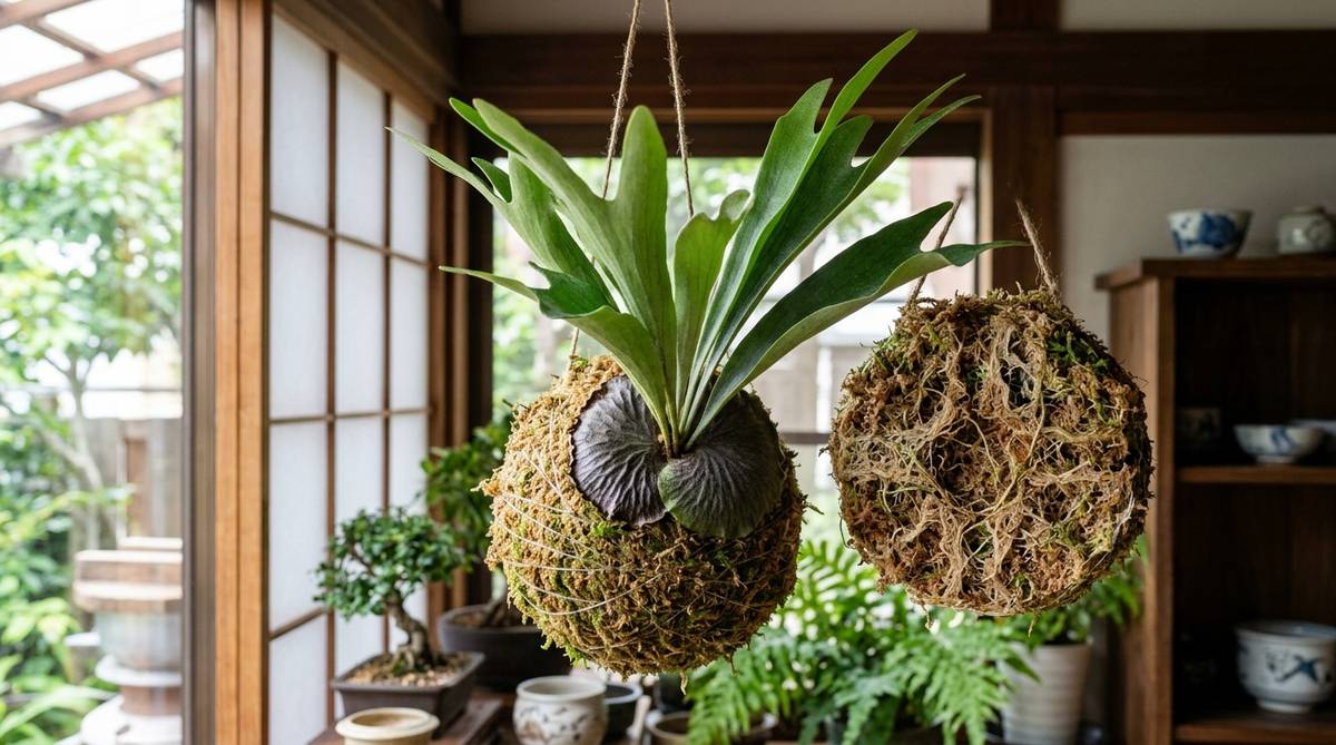 コウモリラン 苔玉の作り方